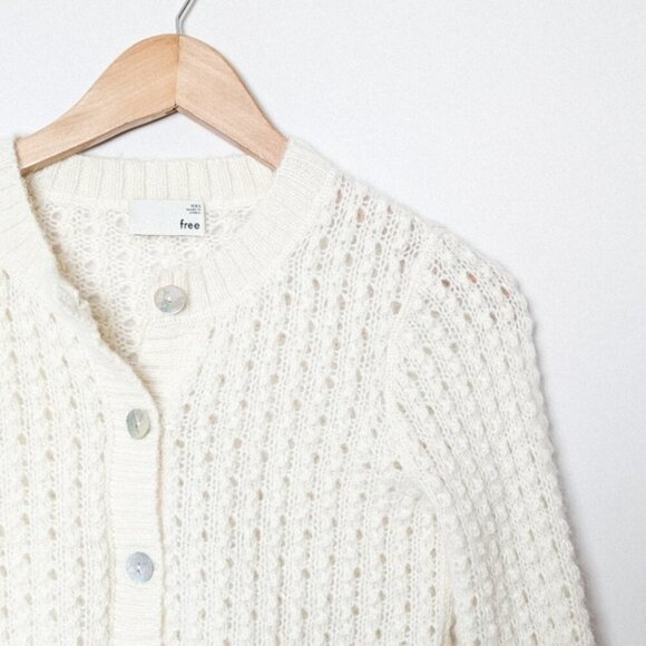 Wilfred Fortune Cardigan Alpaca Mohair Sweater Crochet Espace XXS Aritzia - Picture 9 of 14
